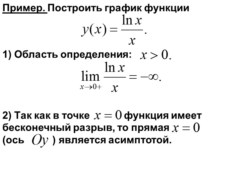 Пример. Построить график функции 1) Область определения: